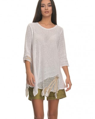 Knitted asymmetrical blouse