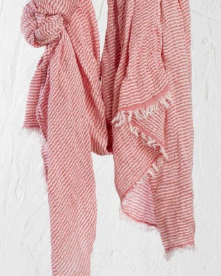 Scarves THIN STRIPED- Red